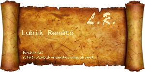 Lubik Renátó névjegykártya
